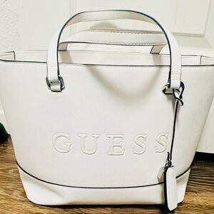 GUESS Elegant White Tote Bag